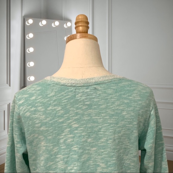 Vintage Southern Shirt Crew Neck Woven Pullover Sweater Long Sleeves Green White - Picture 6 of 9
